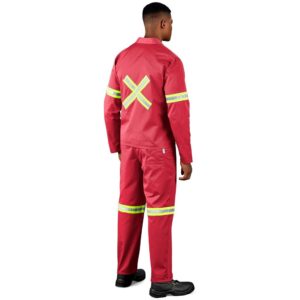 trade polycotton conti suit reflective arms, legs & back yellow tape