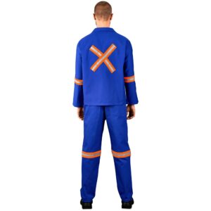 technician 100% cotton conti suit reflective arms, legs & back orange tape