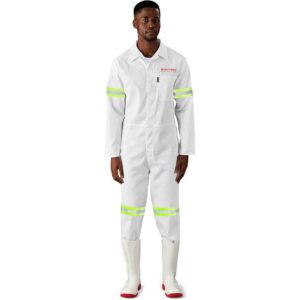 safety polycotton boiler suit reflective arms & legs yellow tape