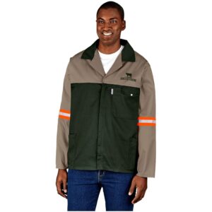 site premium two tone polycotton jacket reflective arms orange tape