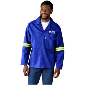 artisan premium 100% cotton jacket reflective arms yellow tape