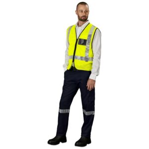 airport hi viz reflective full zip vest