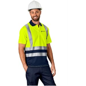 surveyor two tone hi viz reflective golf shirt