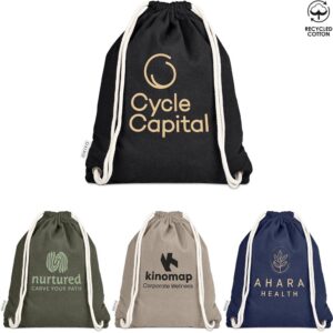 okiyo kinchaku recycled canvas drawstring bag