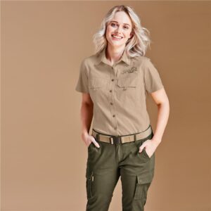 ladies short sleeve mawenzi twill shirt