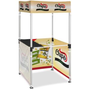 ovation sublimated gazebo 1m x 1m kiosk 3 half wall skins