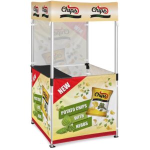 ovation sublimated gazebo 1m x 1m kiosk 3 half wall skins 1 full wall skin