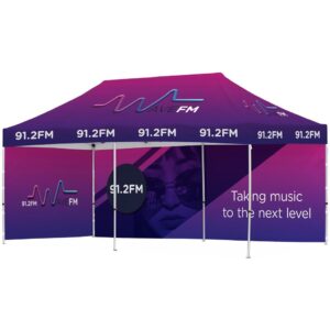 ovation sublimated gazebo 6m x 3m 1 long full wall skin 1 short full wall skin