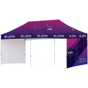 ovation sublimated gazebo 6m x 3m 2 short full wall skins