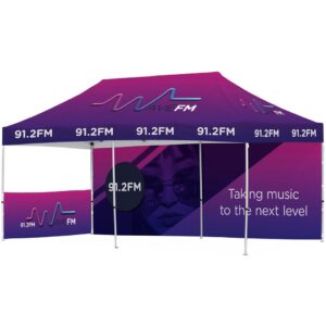 ovation sublimated gazebo 6m x 3m 1 short half wall skin 1 long full wall skin