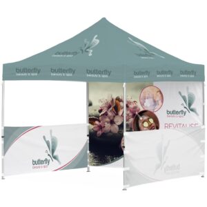 ovation sublimated gazebo 3m x 3m 2 half wall skins 1 full wall skin