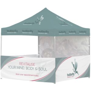 ovation sublimated gazebo 3m x 3m 3 half wall skins 1 full wall skin