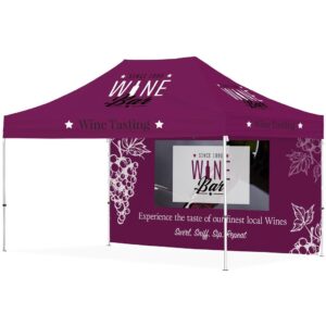 ovation sublimated gazebo 4.5m x 3m 1 long full wall skin