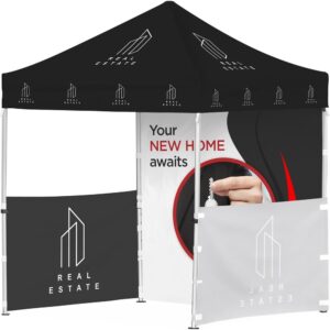 ovation sublimated gazebo 2m x 2m petite frame 2 half wall skins 1 full wall skin