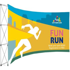 legend curved banner wall 4.2m x 2.25m