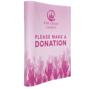 legend curved banner wall with wings 1.45m x 2.25m