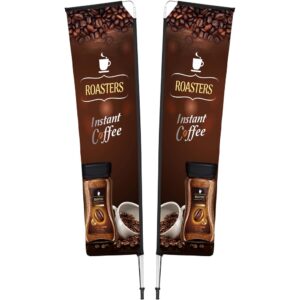legend 3m sublimated telescopic double sided flying banner 1 complete unit