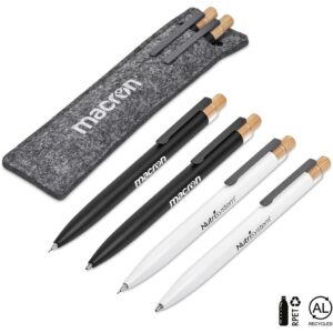 okiyo mimo recycled aluminum ball pen & pencil set