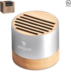 okiyo utau bamboo & recycled aluminium bluetooth speaker
