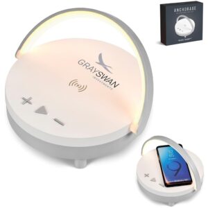swiss cougar anchorage bluetooth speaker, wireless charger & night light