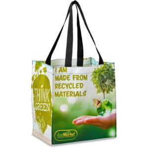 pre printed sample hoppla gateway recycled pet stitch bond shopper