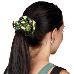 pre printed sample hoppla botanic polyester hair scrunchie