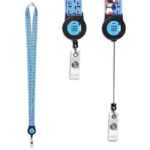 altitude sample retractable badge reel single sided sublimation satin lanyard