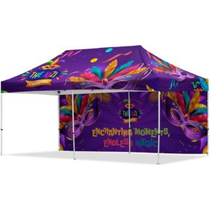coated steel sublimated gazebo 6m x 3m 1 long full wall skin