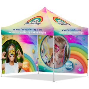 coated steel sublimated gazebo 3m x 3m 2 full wall skins