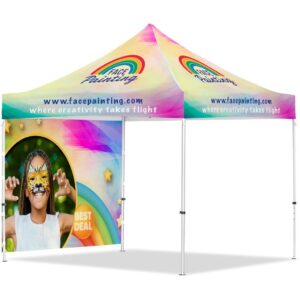 coated steel sublimated gazebo 3m x 3m 1 full wall skin