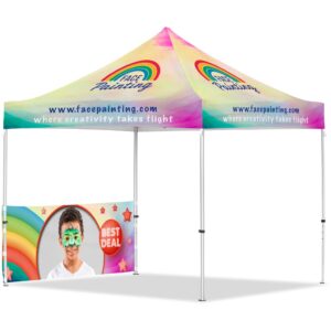 coated steel sublimated gazebo 3m x 3m 1 half wall skin