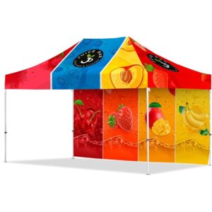 coated steel sublimated gazebo 4.5m x 3m 1 long full wall skin