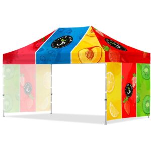 coated steel sublimated gazebo 4.5m x 3m 2 short full wall skins