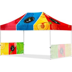 coated steel sublimated gazebo 4.5m x 3m 2 short half wall skins