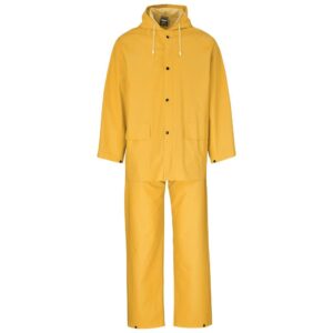 light hurricane rubberised polyester/pvc rainsuit yellow