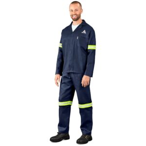 technician 100% cotton conti suit reflective arms & legs yellow tape