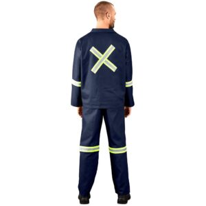 technician 100% cotton conti suit reflective arms, legs & back yellow tape