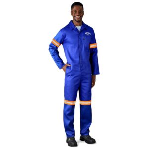 safety polycotton boiler suit reflective arms & legs orange tape
