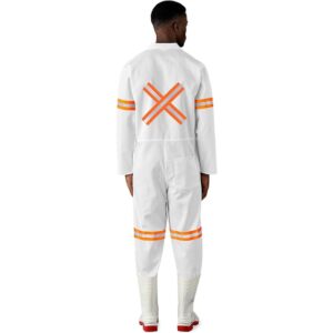 safety polycotton boiler suit reflective arms legs & back orange tape