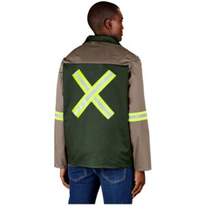 site premium two tone polycotton jacket reflective arms & back yellow tape