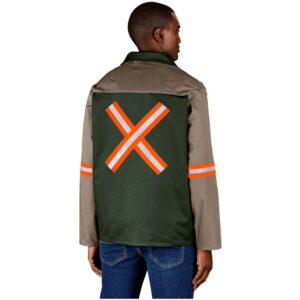 site premium two tone polycotton jacket reflective arms & back orange tape