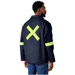 artisan premium 100% cotton jacket reflective arms & back yellow tape