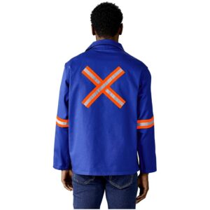 artisan premium 100% cotton jacket reflective arms & back orange tape
