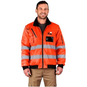 techno padded hi viz reflective bunny jacket