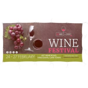 sublimated display fabric banner 2.45m x 1.2m