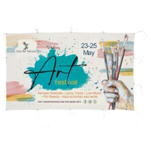 sublimated display fabric banner 2m x 1.2m