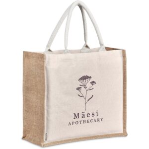 okiyo chinsai maxi jute & cotton tote