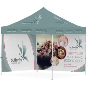 ovation sublimated gazebo 3m x 3m 2 full wall skins