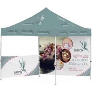 ovation sublimated gazebo 3m x 3m 1 half wall skin 1 full wall skin