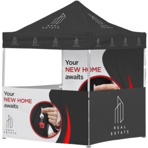 ovation sublimated gazebo 2m x 2m petite frame 3 half wall skins 1 full wall skin